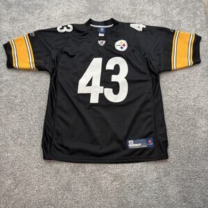 Pittsburgh Steelers Jersey Mens Size 50 Black NFL Football Polamalu 43 Reebok